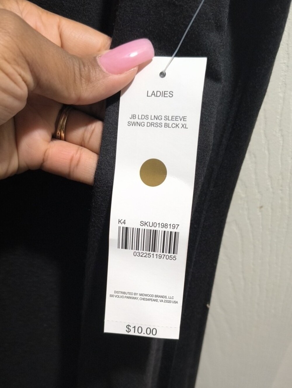 just be Black Long Sleeve Swing Dress Tunic - Picture 3 of 3
